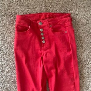 Red jeans.